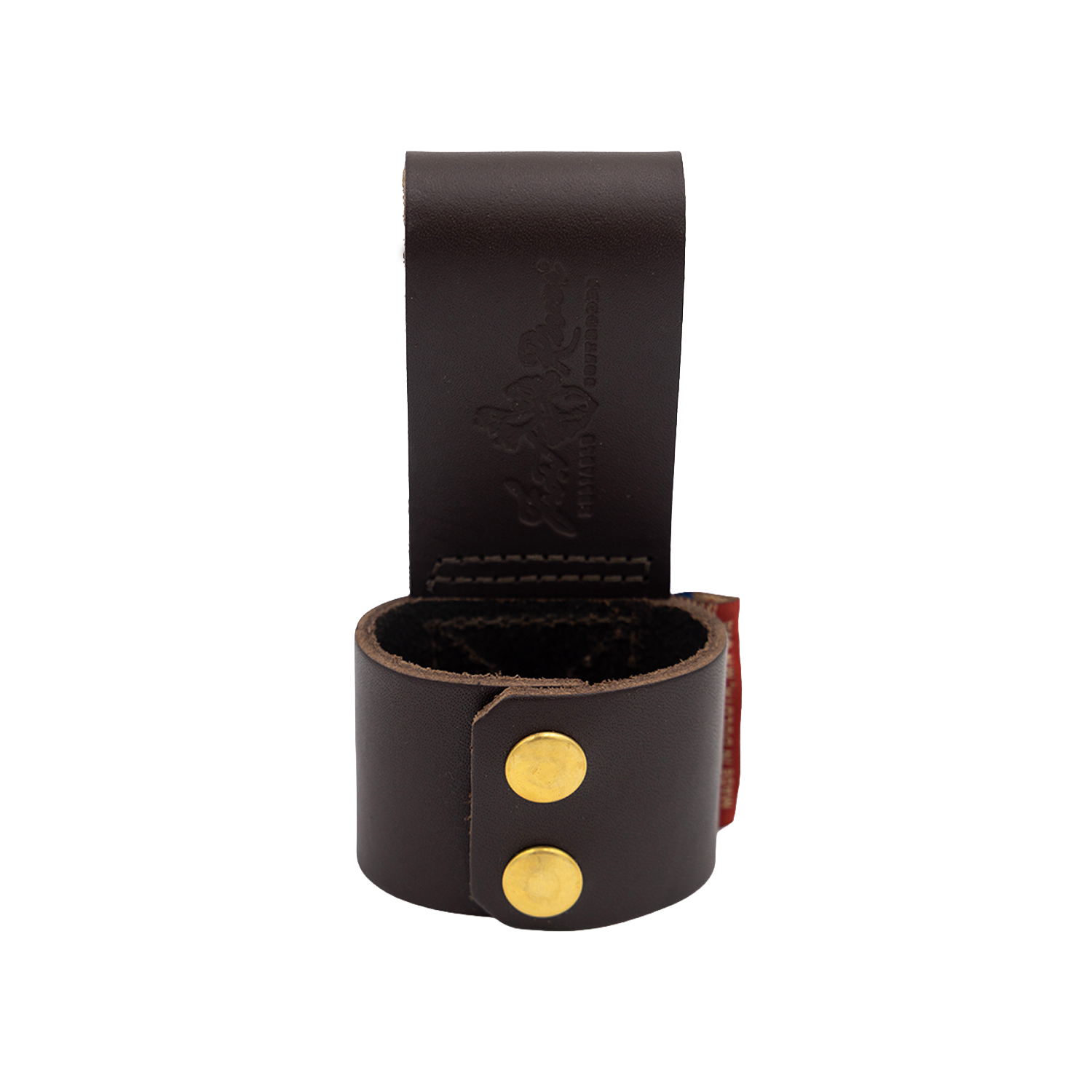 Frost River's full-grain leather axe loop that attaches to your belt. 