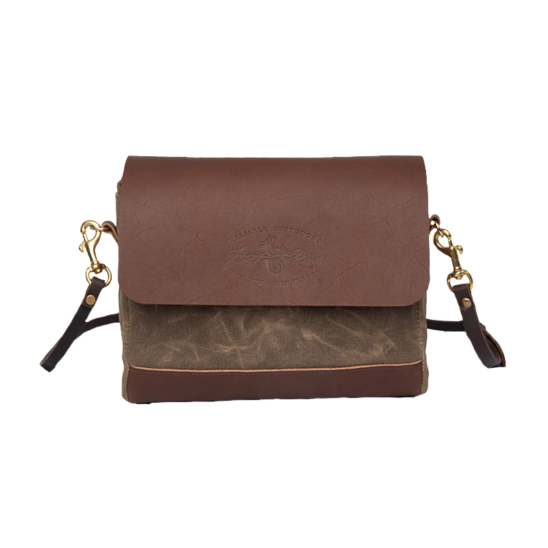 Field Tan waxed Canvas and leather shoulder bag