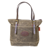 Waxed canvas and leather tote bag designed for everyday use.