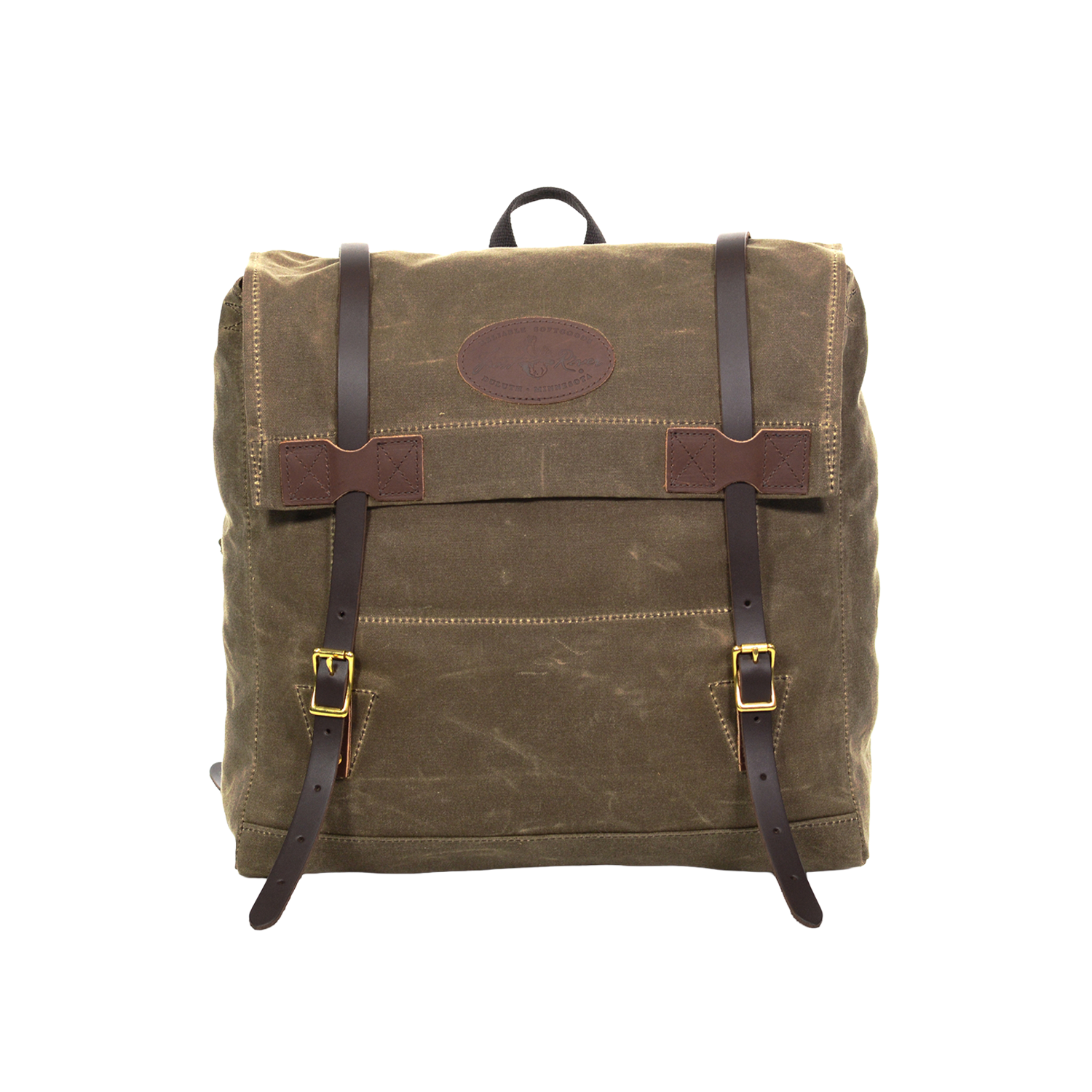 Handmade medium backpack with a secure flap closure and premium leather straps.