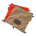 The Windigo Signal Bag is a great addition to any of our packs.  One side is made from our field tan waxed canvas and the other is made from our hunters orange waxed canvas.