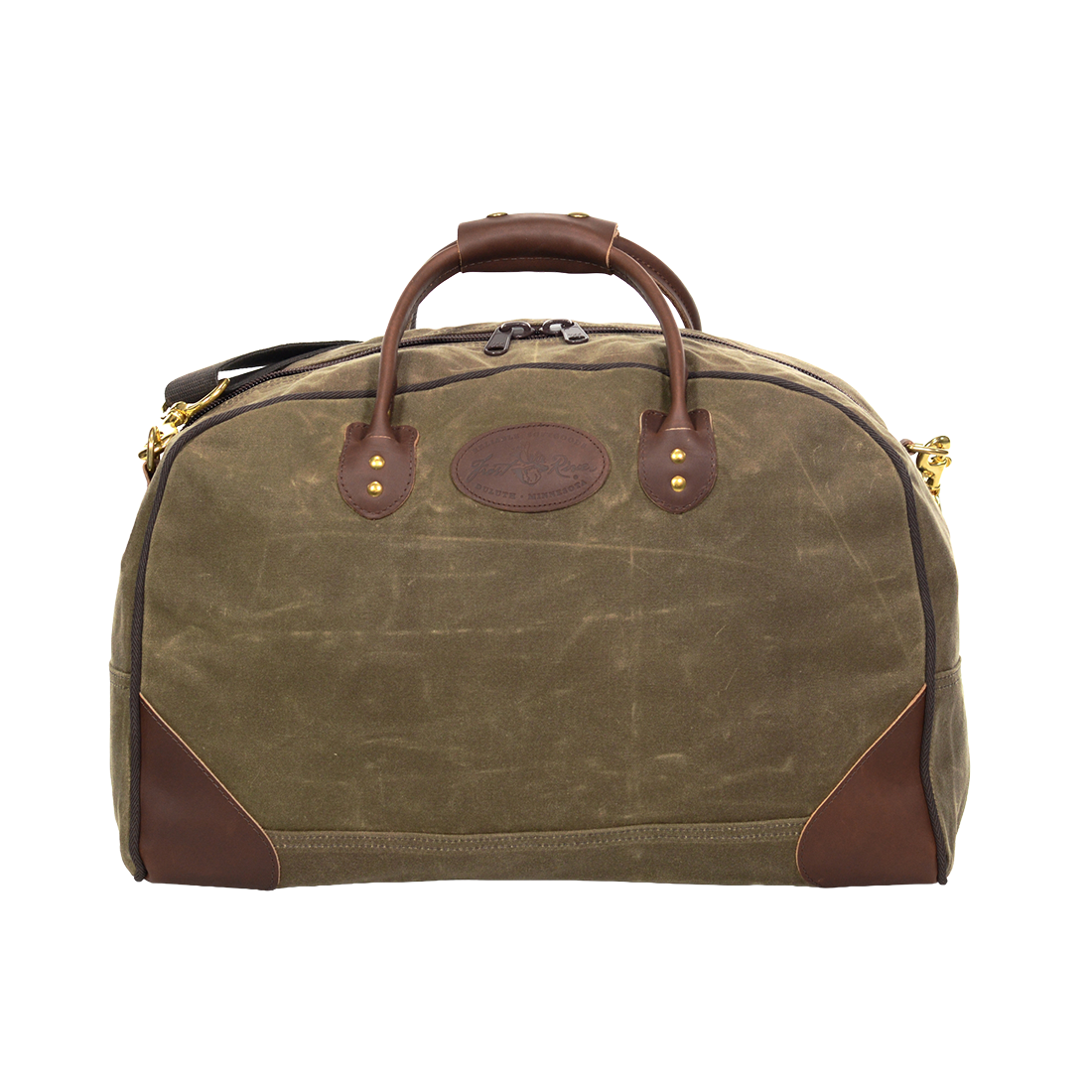Waxed canvas and leather duffel bag that's handcrafted in Duluth, Minnesota. 