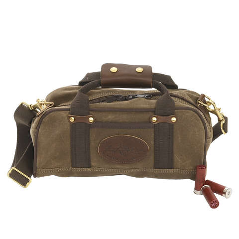 Waxed canvas and leather ammo bag.