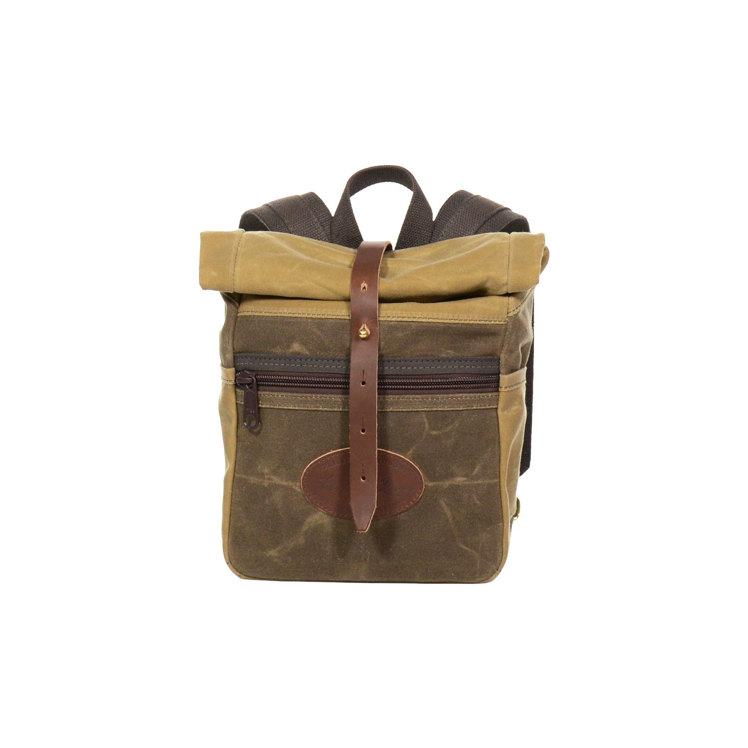 Front view of the Frost River Skyline Rolldown Backpack product photo.