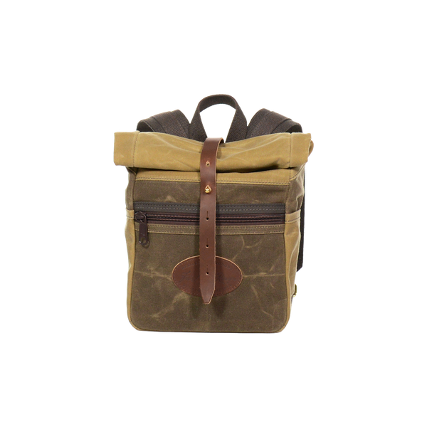 Front view of the Frost River Skyline Rolldown Backpack product photo.