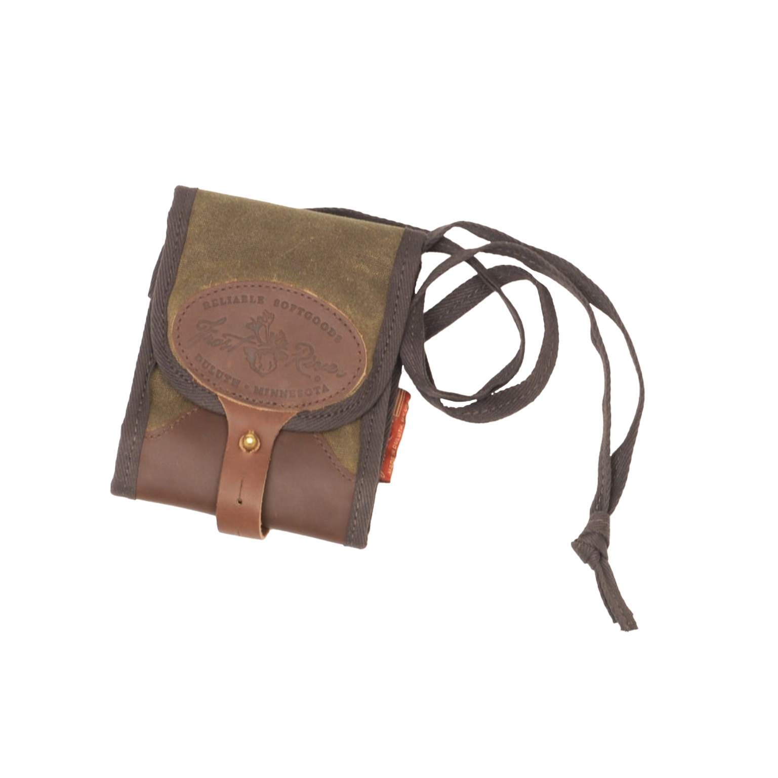 Waxed canvas and brown leather Wallabee travel wallet