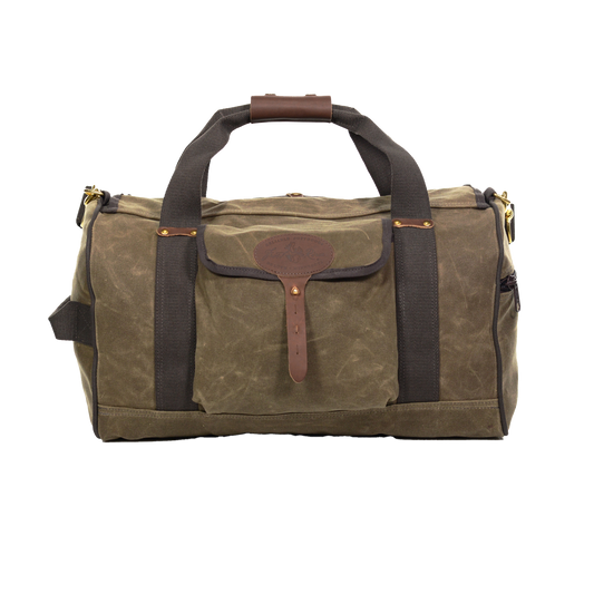 A durable waxed canvas and leather duffel bag that's made in America. 