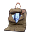 The main compartment of the garment bag has a solid brass hanger hood on the inside to hang several garments securely and free from wrinkles.